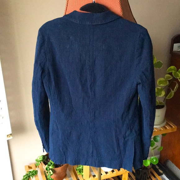 Dark blue linen blazer by GAP. - Picture 2 of 4